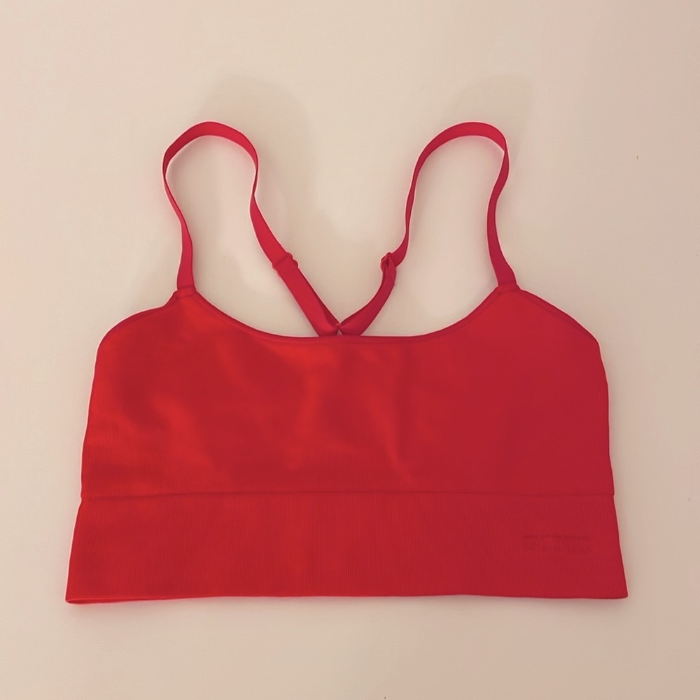 PINK Victoria's Secret Sports Bra Crossback Bralette Red